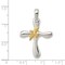 Sterling Silver Cross with Vermeil Dove Charm Jewerly 39mm x 25mm